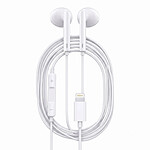 Avizar Écouteurs Filaires Lightning pour iPhone 13 avec Microphone intégré Blanc