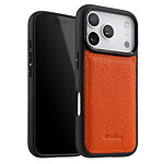 Melkco Coque pour iPhone 17 Pro Renforcée en Cuir Grainé avec Bords Surélevés Orange Melkco Coque pour iPhone 17 Pro Renforcée en Cuir Grainé avec Bords Surélevés Orange