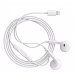Avizar Écouteurs Filaires Lightning pour iPhone SE 2020 avec Microphone intégré Blanc