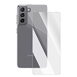 Mayaxess Pack de Protection pour Galaxy S21 avec Coque et Verre Trempé Résistants Transparent
