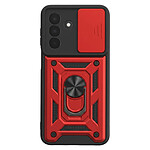 Mayaxess Coque Anneau pour Galaxy A27 avec Cache Caméra Coulissant et Bague Magnétique Rouge / Noir