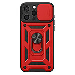Mayaxess Coque pour iPhone 15 Pro Max avec Cache Caméra Coulissant et Bague Magnétique Rouge / Noir Mayaxess Coque pour iPhone 15 Pro Max avec Cache Caméra Coulissant et Bague Magnétique Rouge / Noir
