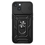 Mayaxess Coque pour iPhone 14 avec Cache Objectif Coulissant et Anneau Support Magnétique Noir Mayaxess Coque pour iPhone 14 avec Cache Objectif Coulissant et Anneau Support Magnétique Noir