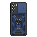 Mayaxess Coque pour Galaxy S21 avec Cache Caméra Coulissant et Bague Magnétique Bleu nuit