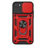 Mayaxess Coque Anneau pour iPhone SE 2022 / SE 2020 / 8 / 7 avec Cache Caméra Coulissant et Bague Magnétique Rouge / Noir Mayaxess Coque Anneau pour iPhone SE 2022 / SE 2020 / 8 / 7 avec Cache Caméra Coulissant et Bague Magnétique Rouge / Noir