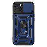 Mayaxess Coque pour iPhone 13 avec Anneau Magnétique Rotatif et Cache Caméra Coulissant Bleu nuit