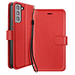 Mayaxess Étui Portefeuille pour Samsung Galaxy S21 FE avec Dragonne Rouge