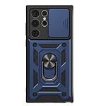 Mayaxess Coque pour Galaxy S23 Ultra avec Cache Caméra Coulissant et Bague Magnétique Bleu nuit