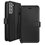 Mayaxess Étui Portefeuille pour Samsung Galaxy S21 avec Dragonne Noir