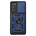 Mayaxess Coque pour Galaxy S20 FE avec Anneau Magnétique Rotatif et Cache Caméra Coulissant Bleu nuit