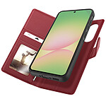 Mayaxess Étui Portefeuille pour Samsung Galaxy A56 Anti-RFID avec Coque Détachable Rouge