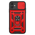 Mayaxess Coque Anneau pour iPhone 11 avec Cache Caméra Coulissant et Bague Magnétique Rouge / Noir Mayaxess Coque Anneau pour iPhone 11 avec Cache Caméra Coulissant et Bague Magnétique Rouge / Noir