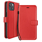 Mayaxess Étui Portefeuille pour iPhone 13 avec Dragonne et Support Vidéo Rouge