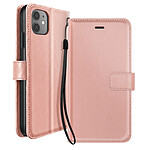 Mayaxess Etui Portefeuille pour iPhone 11 avec Dragonne et Support Vidéo Rose gold