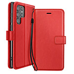 Mayaxess Étui Portefeuille pour Samsung Galaxy S22 Ultra avec Dragonne et Support Vidéo Rouge Mayaxess Étui Portefeuille pour Samsung Galaxy S22 Ultra avec Dragonne et Support Vidéo Rouge