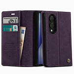 CaseMe Étui pour Galaxy Z Fold 8 en Cuir Grainé Anti-RFID avec Porte-cartes et Support Violet