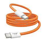 LinQ Câble USB-C vers USB-C PD 60W Charge Rapide 1m avec Éjecteur SIM Inclus Orange