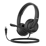 LinQ Micro-Casque Filaire USB pour PC et Mac Appels Ultra Clairs Câble 2m Noir LinQ Micro-Casque Filaire USB pour PC et Mac Appels Ultra Clairs Câble 2m Noir