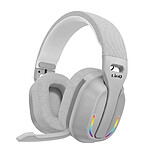 LinQ Casque Gaming sans Fil Bluetooth pour PC et Smartphone avec LED RGB et Micro Gris