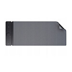 Partel Tapis de Bureau et Souris Réversible avec Station de Charge Induction 3 en 1 Gris