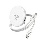 Jaym Chargeur sans Fil pour iPhone et Smartphone Qi MagSafe 25W avec Support Blanc Jaym Chargeur sans Fil pour iPhone et Smartphone Qi MagSafe 25W avec Support Blanc