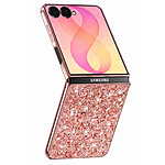 Avizar Coque pour Samsung Galaxy Z Flip 8 Pailletée avec Contour Chromé