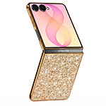 Avizar Coque pour Samsung Galaxy Z Flip 8 Pailletée avec Contour Chromé