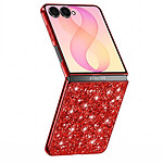 Avizar Coque pour Samsung Galaxy Z Flip 8 Pailletée avec Contour Chromé