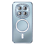 Coque pour Redmi Note 15 Pro 5G Compatible MagSafe avec Contour à Strass Bleu