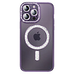 Avizar Coque pour iPhone 14 Pro Max Compatible MagSafe avec Contour à Strass