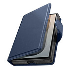 Étui à Clapet pour Galaxy Z Fold 8 Série Chesterfield Effet Cuir Texturé Bleu nuit
