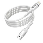 Zanaé Câble USB-A vers Lightning en Nylon Tressé Flexible Renforcé Anti-nœuds 1.2 m Blanc