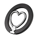Zanaé Support Bague pour iPhone MagSafe / PixelSnap en Forme de Coeur Pliable Noir / Argent
