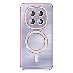 Coque pour Redmi Note 15 Compatible MagSafe avec Contour à Strass Rose Coque pour Redmi Note 15 Compatible MagSafe avec Contour à Strass Rose
