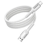 Zanaé Câble USB-A vers USB-C 10W en Nylon Tressé Flexible Renforcé Anti-nœuds 1.2m Blanc