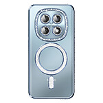 Coque pour Redmi Note 15 Compatible MagSafe avec Contour à Strass Bleu