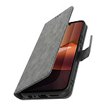 Étui Portefeuille pour Redmi 17C Chesterfield avec Fonction Support Vidéo Gris