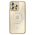 Avizar Coque pour iPhone 14 Pro Max Compatible MagSafe avec Contour à Strass