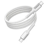 Zanaé Câble USB-C vers USB-C 60W 3A Tressé Flexible Renforcé Anti-nœuds 1.2 m Blanc