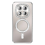 Coque pour Redmi Note 15 Pro 5G Compatible MagSafe avec Contour à Strass Argent Coque pour Redmi Note 15 Pro 5G Compatible MagSafe avec Contour à Strass Argent