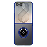 Coque pour Samsung Galaxy Z Flip 8 Anneau Magnétique Rotatif et Support Bleu
