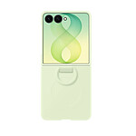 Samsung Coque pour Galaxy Z Flip 8 avec Anneau Magnétique en Silicone Soft-Touch Vert pâle