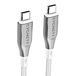 CYGNETT Câble USB-C vers USB-C Armoured Charge 100W et Synchronisation 480 Mbps 1m Blanc CYGNETT Câble USB-C vers USB-C Armoured Charge 100W et Synchronisation 480 Mbps 1m Blanc