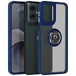 Coque pour Motorola Moto G55 Bague Métallique Support Vidéo Bleu nuit