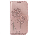 Zanaé Étui Portefeuille pour Galaxy A17 Premium Design Fleurs Papillon Rose champagne Zanaé Étui Portefeuille pour Galaxy A17 Premium Design Fleurs Papillon Rose champagne