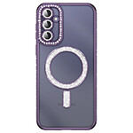 Coque Diamant pour Galaxy S26 avec Anneau Magnétique et Contour Strassé Noir / Transparent Coque Diamant pour Galaxy S26 avec Anneau Magnétique et Contour Strassé Noir / Transparent