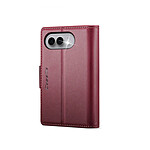 Caseme Étui Portefeuille pour iPhone Duo Effet Cuir avec Support et Anti-RFID Bordeaux