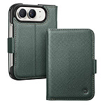 Générique Étui Portefeuille pour iPhone Duo en Cuir avec Support Dépliable Vert forêt