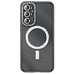 Coque Diamant pour Galaxy S26 Ultra avec Anneau Magnétique et Contour Strassé Noir / Transparent Coque Diamant pour Galaxy S26 Ultra avec Anneau Magnétique et Contour Strassé Noir / Transparent