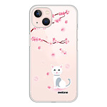 Evetane Coque iPhone 13 silicone transparente Motif Chat et Fleurs ultra resistant Evetane Coque iPhone 13 silicone transparente Motif Chat et Fleurs ultra resistant